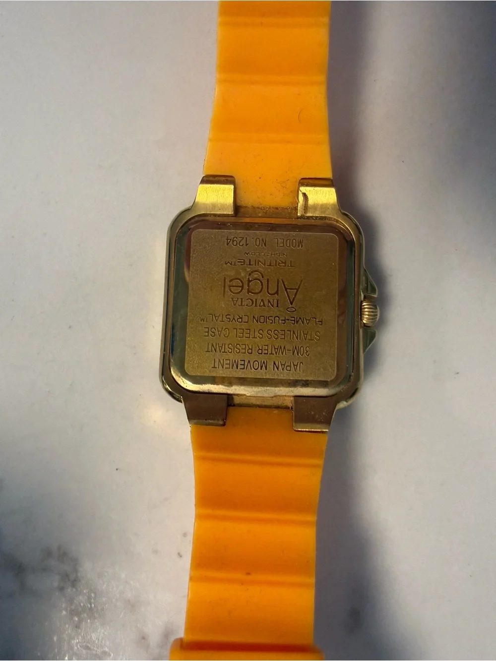 Invicta orange Silicone Strap Square Chronograph Watch - Unbranded